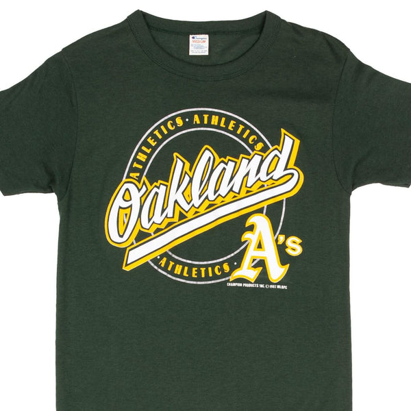 Vintage MLB Oakland Athletics Champion Tee Shirt 1987 Size Small Made In USA With Single Stitch Sleeves