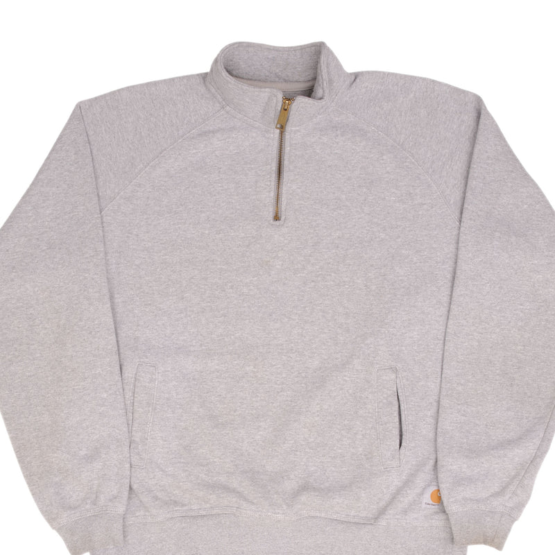 Carhartt Quarter Zip Grey Sweatshirt Size Large