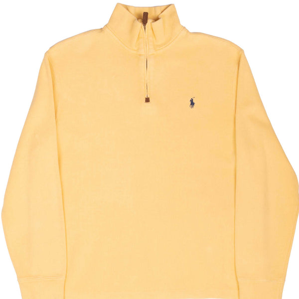 Vintage Ralph Lauren Yellow Quarter Zip Sweater 1990S Size Medium