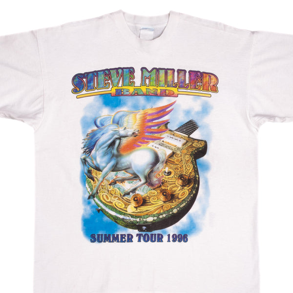 Vintage Steve Miller Band Summer Tour 1996 Tee Shirt Size Large With Single Stitch Sleeves