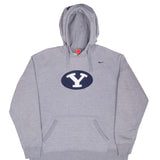 Vintage Nike Ncaa Byu Brigham Young Grey Hoodie Sweatshirt 2000S Size XL