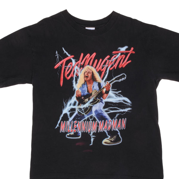 Vintage Ted Nugent Millenium Madman Tee Shirt Size Large With Single Stitch Sleeves