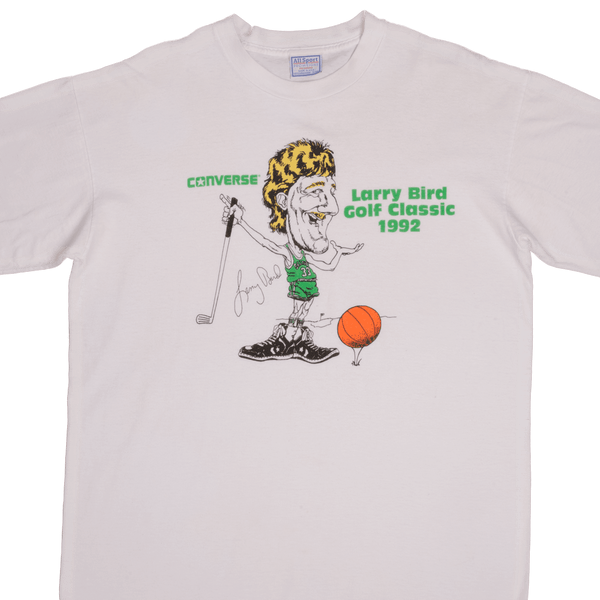 VINTAGE NBA LARRY BIRD BOSTON CELTICS CONVERSE TEE SHIRT 1992 XL MADE USA