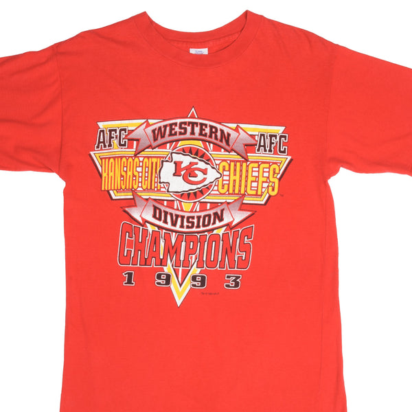 CAMISETA VINTAGE DE LA NFL DE LOS KANSAS CITY CHIEFS, CAMPEONES DE 1993, TALLA MEDIANA