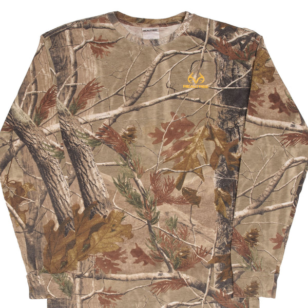 Vintage Hunting Realtree Aphd Camo Long Sleeve Pocket Tee Shirt Size Medium