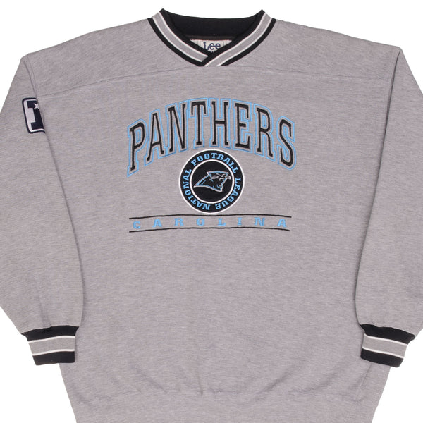 Vintage NFL Carolina Panthers Embroidered 1990S Grey Sweatshirt Size XL