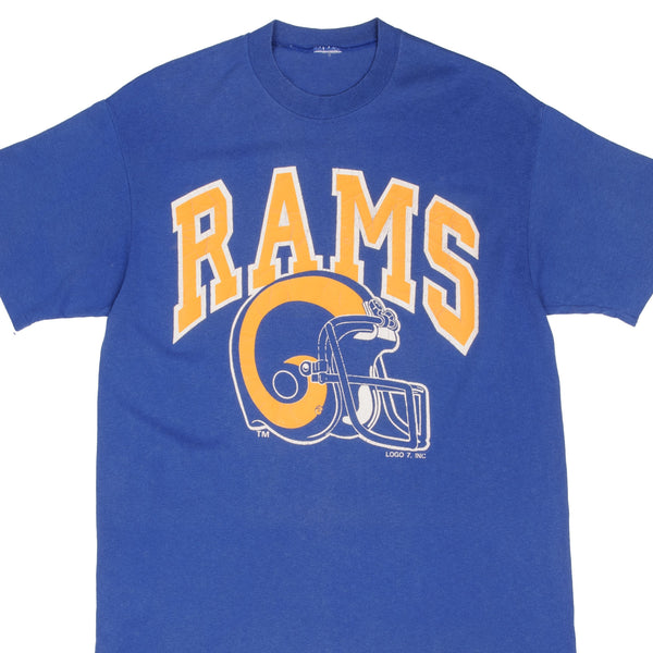 Vintage NFL Los Angeles Rams Tee Shirt Early 1990S Size Large With Single Stitch Sleeves 