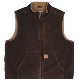 Vintage Carhartt Brown Workers Vest Jacket V33-DK8 2000S Size Large