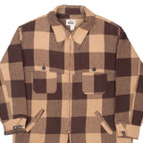 Vintage Woolrich Brown Plaid Mackinaw Cruiser Jacket 1970S Size XL



