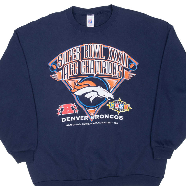 Vintage Nfl Denver Broncos Super Bowl XXXII 1998 Sweatshirt Size XL