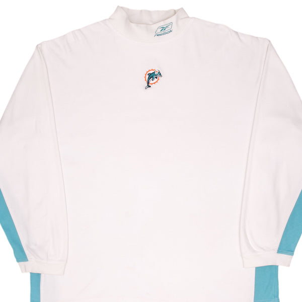 Vintage Nfl Miami Dolphins 1990S Turtleneck Reebok Sweatshirt Size XL