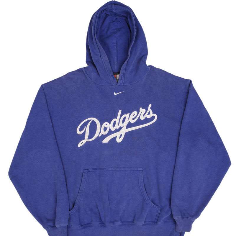 Vintage Nike Mlb Los Angeles Dodgers Center Swoosh 1990S Hoodie Sweatshirt Size XL