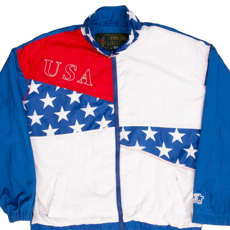 Vintage Atlanta Olympic Games 1996 Team Usa Starter Windbreaker Jacket Size Large