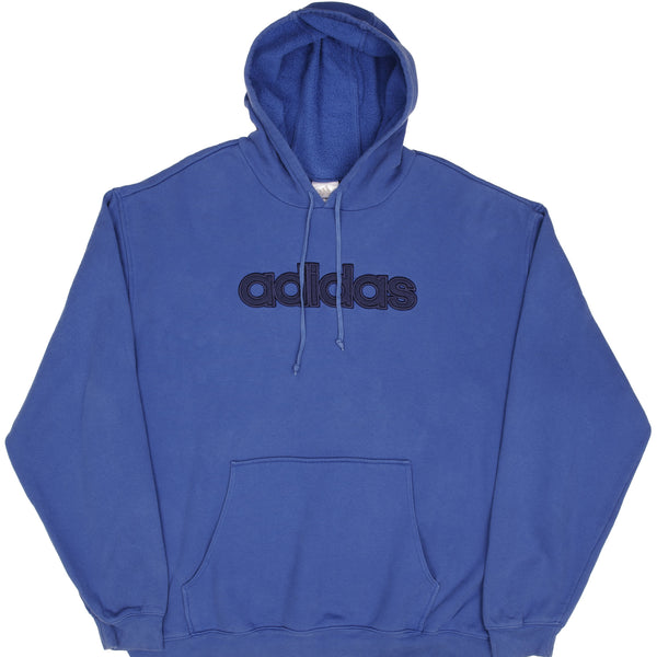Vintage Adidas Spellout Hoodie Sweatshirt 2000S Size 3XL