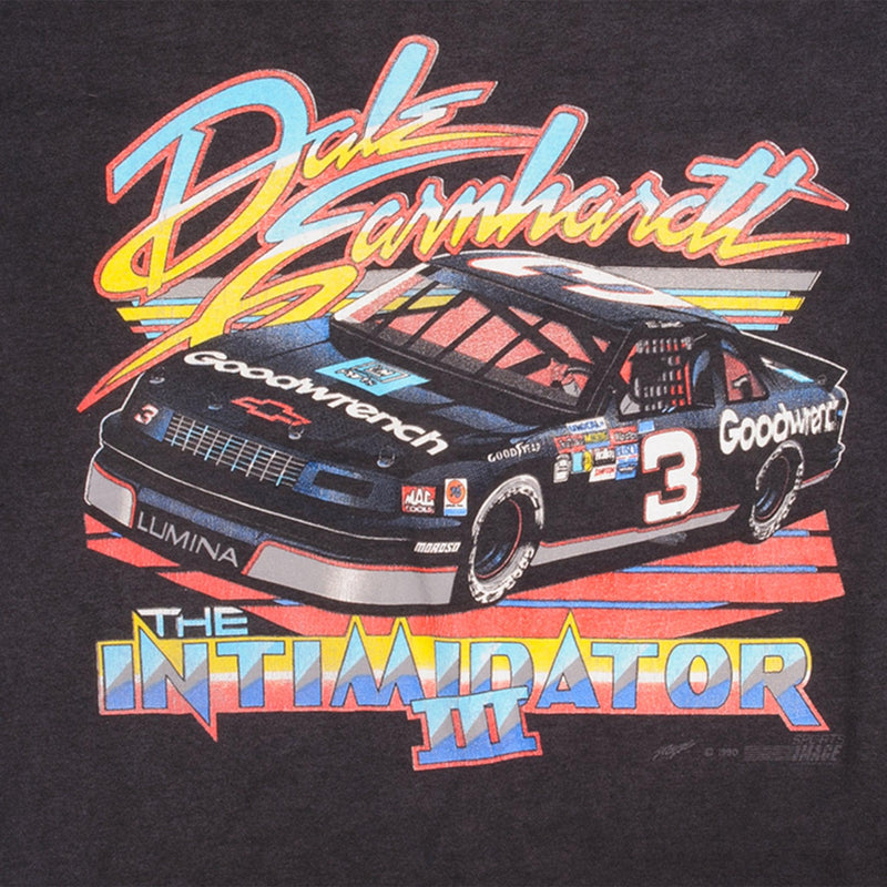 Vintage Nascar Dale Earnhardt The Intimidator 3 1990 Tee Shirt Size M With Single Stitch Sleeves. Made In USA