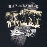 Vintage Rebels And Bandoleros Zz Top Lynyrd Skynyrd 2011 Tee Shirt Size 2XL