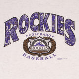 Vintage Mlb Colorado Rockies 1993 Tee Shirt Size Large Made In USA With Single Stitch Sleeves