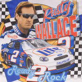 Vintage All Over Print Nascar Rusty Wallace 1999 Tee Shirt Large Made In Usa