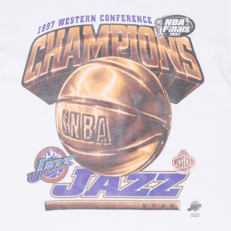 Vintage Nba Utah Jazz Western Conference Champions 1997 Tee Shirt Large Made In Usa