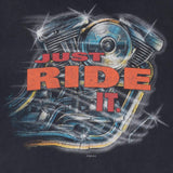 Vintage Harley Davidson Just Ride It Tee Shirt 1995 Size 3XL Made In Usa With Single Stitch Sleeves