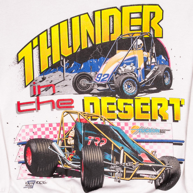 Vintage Tuscon Raceway Park Thunder In The Desert Tqma USAC Sweatshirt 1992 XL Made In Usa