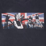 Vintage Def Leppard Union Jack 2002 Black Tee Shirt Size XL