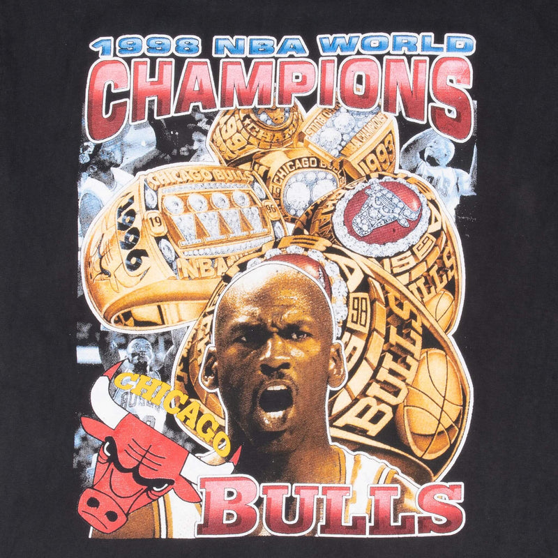 Vintage Bootleg Chicago Bulls 1998 Champions Tee Shirt Size XL 1990s Dennis Rodman Michael Jordan Scottie Pippen