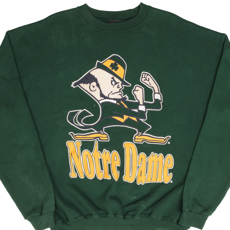 Vintage Ncaa Notre Dame University Irish Sweatshirt 1990S Size XL Made In USA