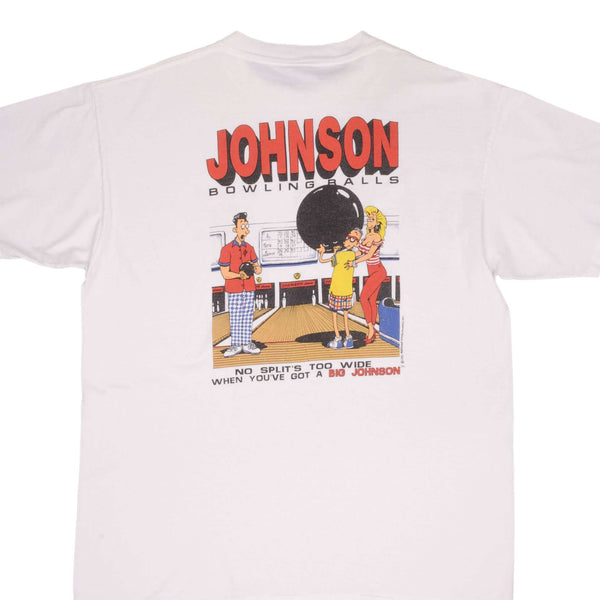 Vintage Johnson Bowling Balls 1991 Tee Shirt Size XL Made In Usa With Single Stitch Sleeves