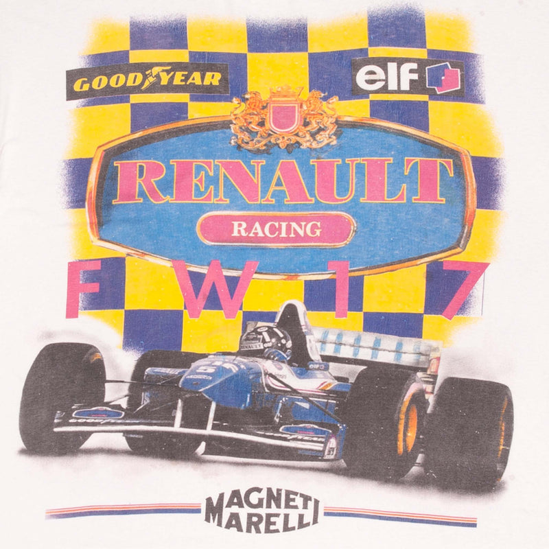 Vintage F1 Willams Renault Fw17 Damon Hill 1995 Tee Shirt Size XL With Single Stitch Sleeves