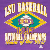 Vintage Ncaa Lsu Louisiana State Tigers Baseball Champions 1997 Tee Shirt Size Medium Made In Usa With Single Stitch Sleeves