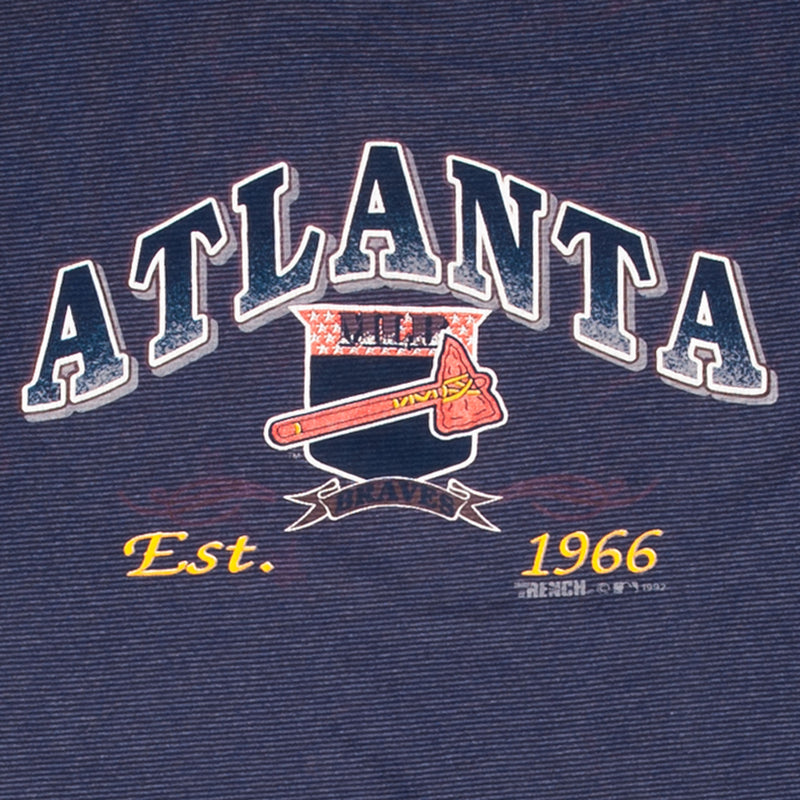 Vintage Mlb Atlanta Braves 1992 Tee Shirt Medium Made In Usa With Single Stitch Sleeves