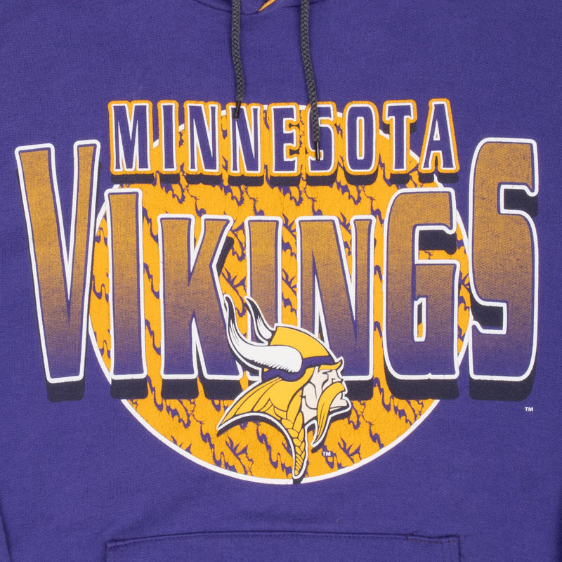 Vintage Nfl Minnesota Vikings Hoodie Sweatshirt 1990S Size Medium Made In Usa