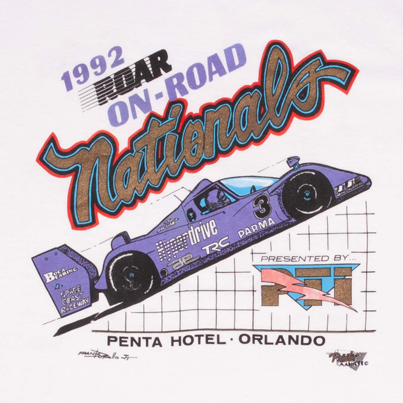 Vintage PTI Racing Nationals Roar On The Road Penta Hotel Orlando Jaguar 1992 Tee Shirt Large Made In Usa With Single Stitch Sleeves