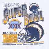 Vintage Nfl San Diego Chargers Super Bowl XXIX 1995 White Sweatshirt Size Large Made In Usa