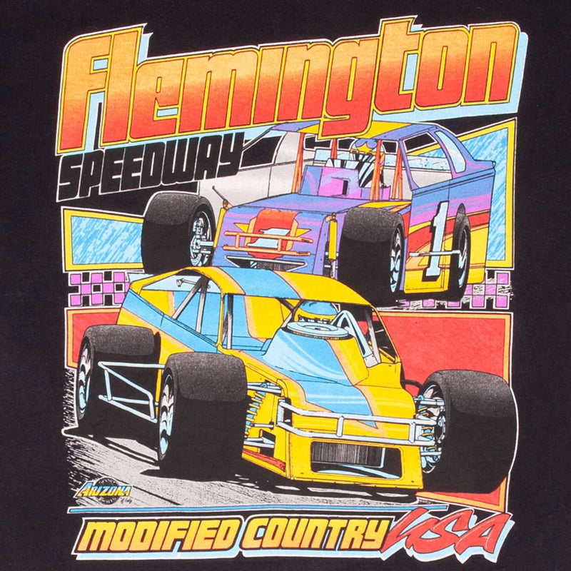 Vintage Nascar Flemington Speedway 1996 Tee Shirt Size Large Made In Usa With Single Stitch Sleeves