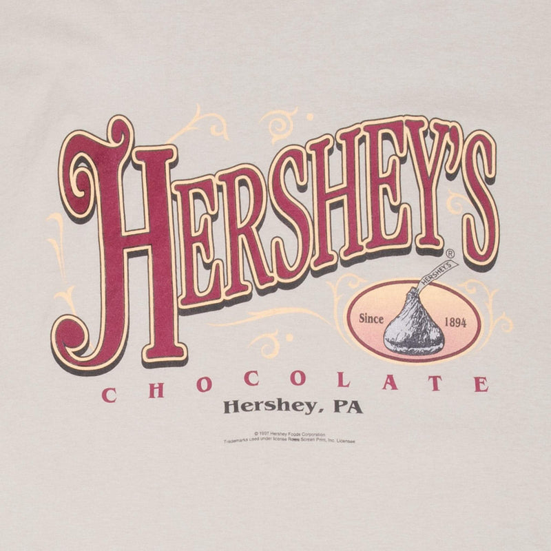 Vintage Hershey's Chocolate 1997 Tee Shirt Large Made In Usa With Single Stitch Hem