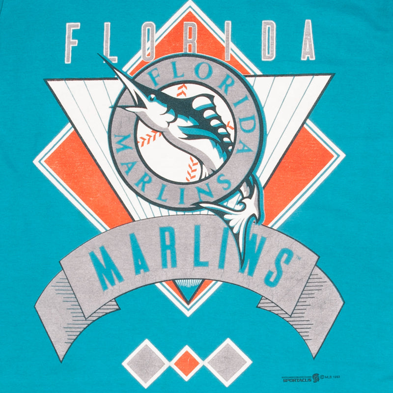 Vintage Mlb Florida Marlins 1993 Tee Shirt Size Medium Made In Usa With Single Stitch Sleeves