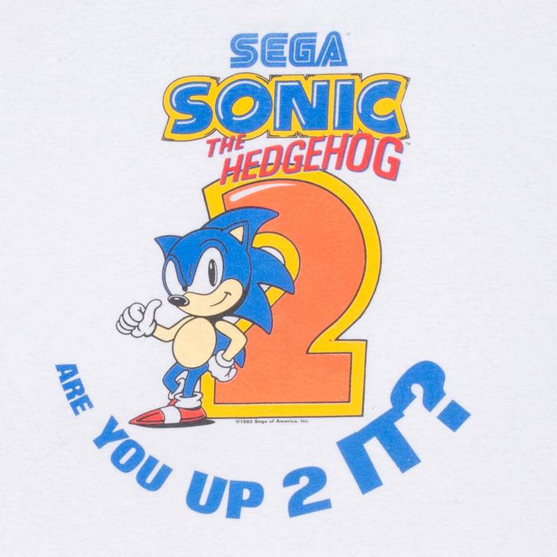 Vintage Sega Sonic The Hedgehog Sega 1992 Tee Shirt Size XL Made In Usa