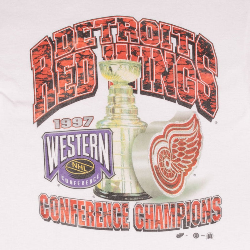 Vintage Nhl Detroit Red Wings Western Champions 1997 Tee Shirt Large Made In USA