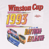 Vintage Nascar Winston Cup 1993 Daytona To Atlanta Tee Shirt XL Made In Usa With Single Stitch Sleeves