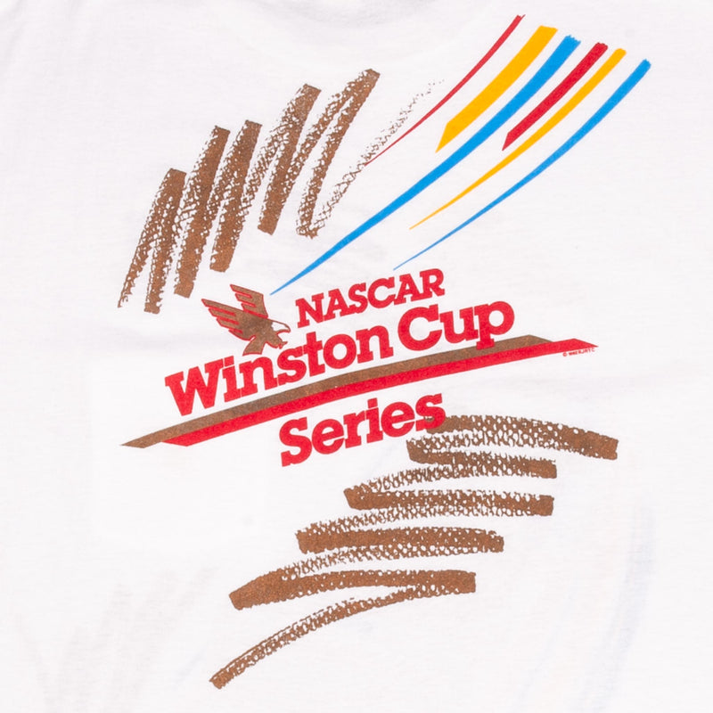 Vintage Nascar Winston Cup Series Pocono 1992 Tee Shirt Large Made In Usa With Single Stitch Sleeves