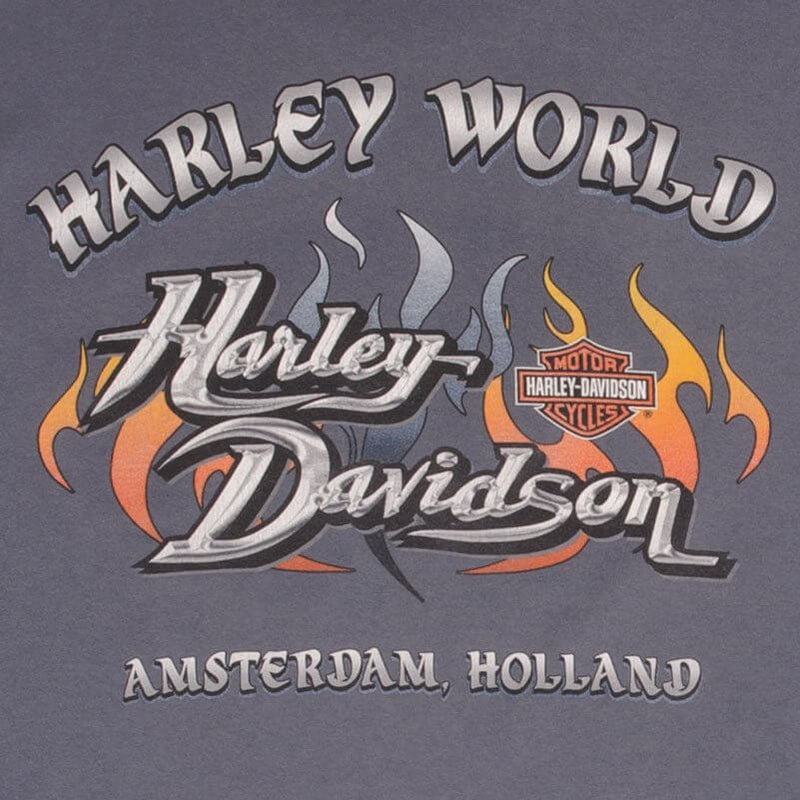 Vintage Harley Davidson Amsterdam 2003 Tank Top Tee Shirt Size Large Made In USA