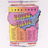 Vintage Nascar Winston Cup 1993 Daytona To Atlanta Tee Shirt XL Made In Usa With Single Stitch Sleeves