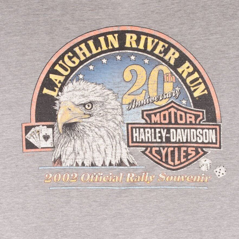 Vintage Harley Davidson Laughlin River Run 20Th Anniversary 2002 Tee Shirt Size XL Made In USA