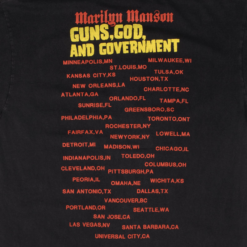 Bootleg Marilyn Manson Guns God And Government Tee Shirt Size XL Made In Usa With Single Stitch Sleeves