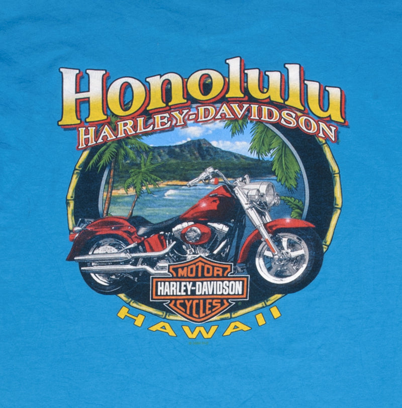 Vintage Harley Davidson Ride In Paradise Honolulu Hawaii 2008 Tee Shirt Size Large