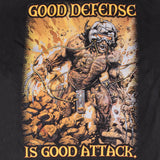 Bootleg Marvel Xmen Wolverine All Over Print Good Defense Is Good Attack Tee Shirt Size Xl Single Stitch