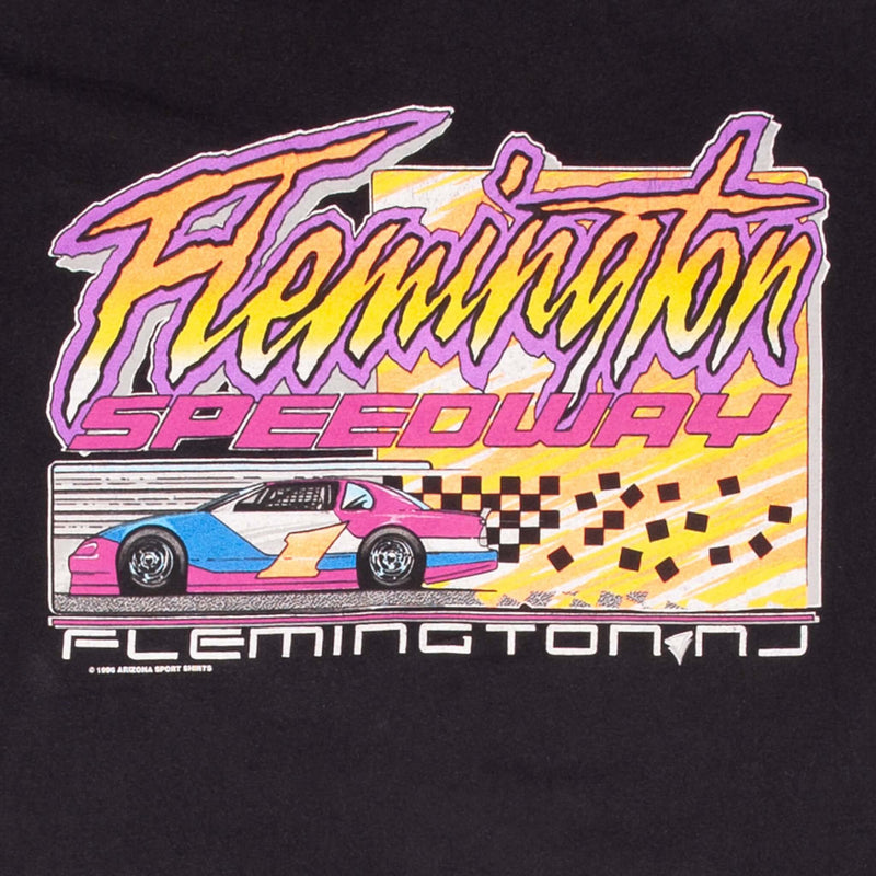 Vintage Nascar Flemington Speedway 1996 Tee Shirt Size Large Made In Usa With Single Stitch Sleeves