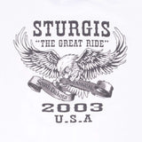 Vintage Biker Sturgis Black Hills Rally San Diego 2003 White Tee Shirt Size XL